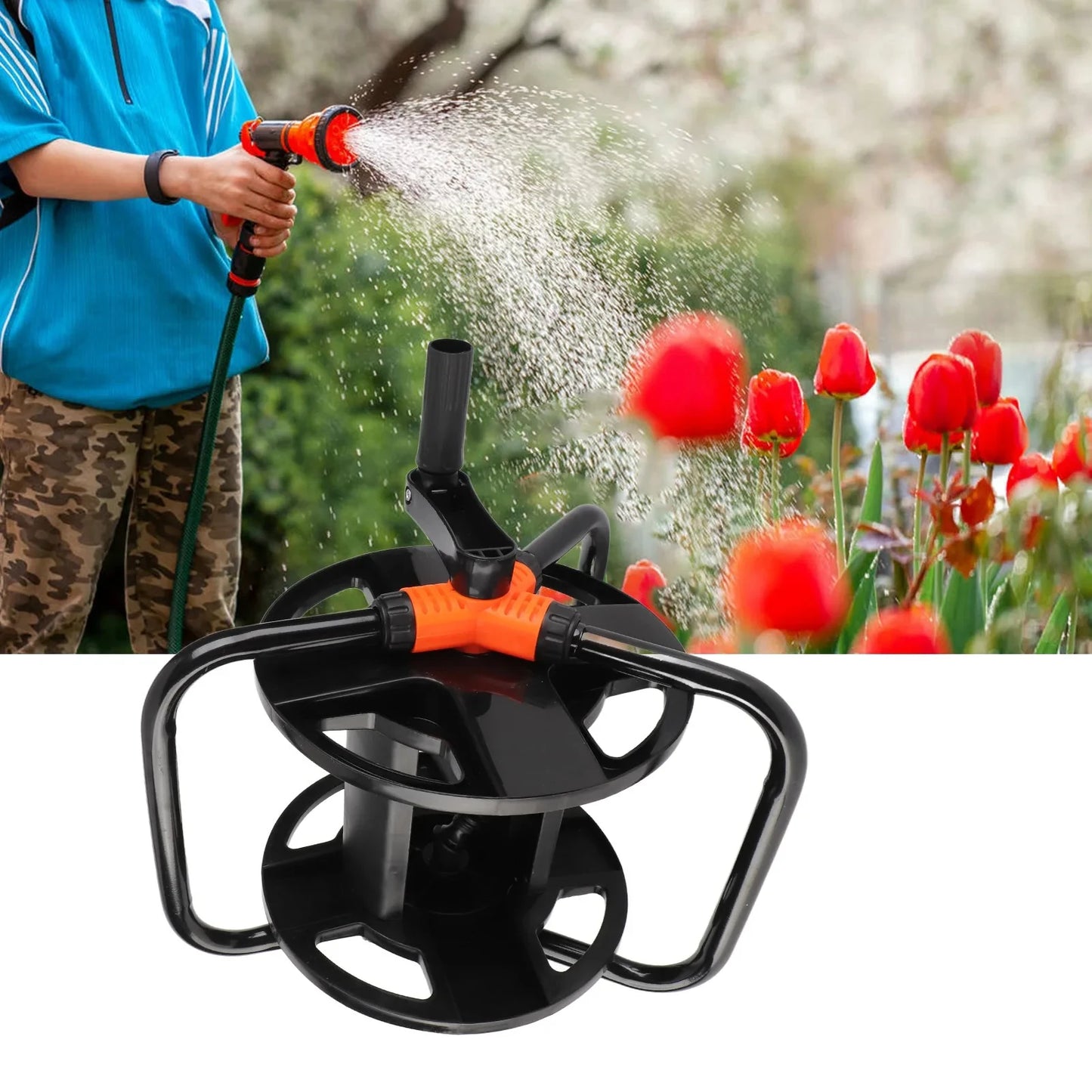 DIY Hose Reel Portable Water Pipe Storage Rack Single Arm Pipe Coiler Garden Supplies
