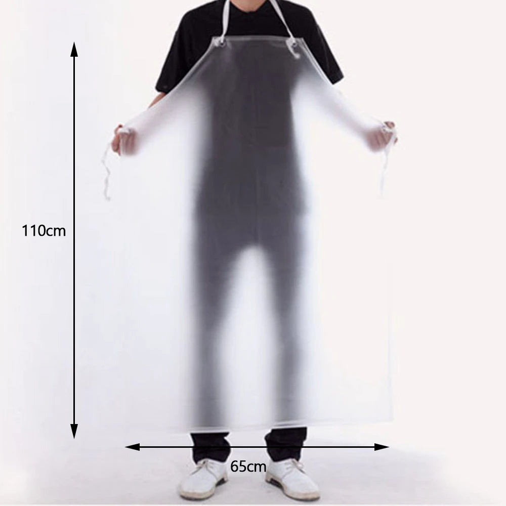 PVC Apron Waterproof Oil-proof Transparent For Kitchen Housework Restaurant Coffee Shop Butcher Farm Pasture Clean Tool 110x65cm