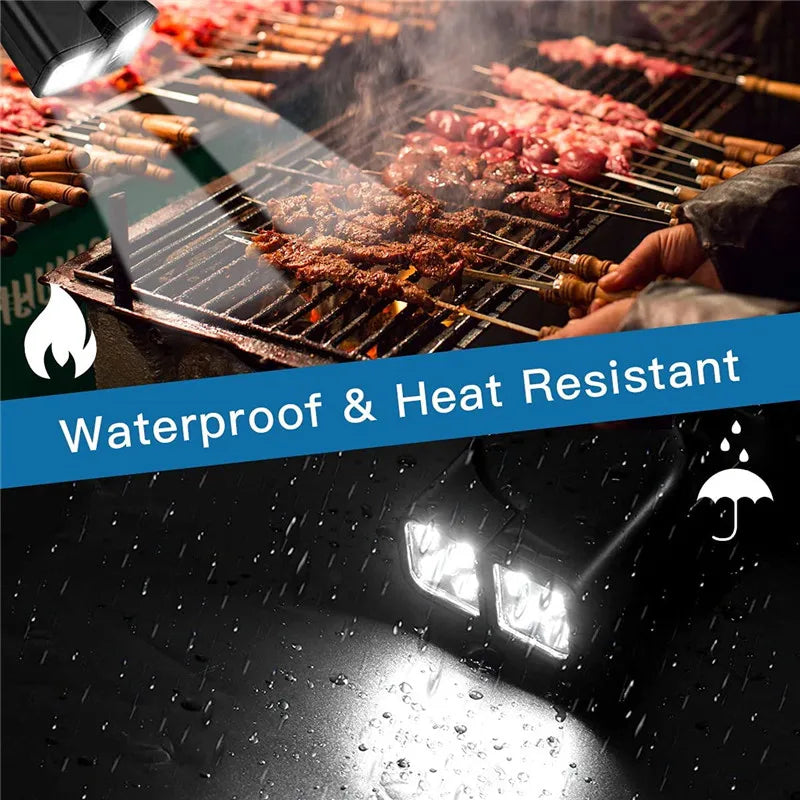 Double Head Grill Lights Heat Resistant Multifunctional Night Fishing LED Lamp For BBQ Super-Bright Flexible Portable Rotatable