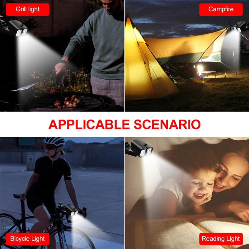 Double Head Grill Lights Heat Resistant Multifunctional Night Fishing LED Lamp For BBQ Super-Bright Flexible Portable Rotatable