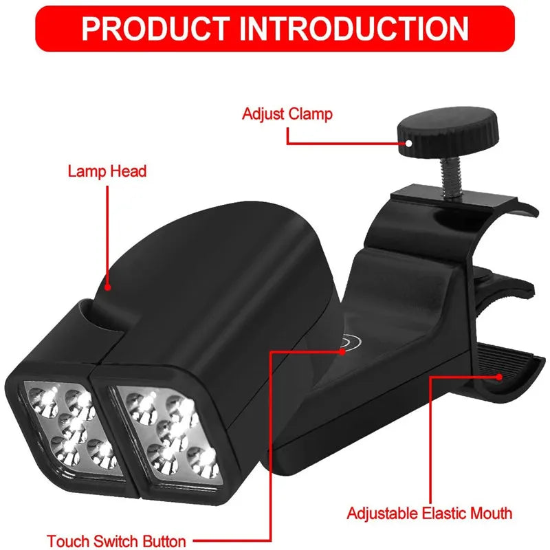 Double Head Grill Lights Heat Resistant Multifunctional Night Fishing LED Lamp For BBQ Super-Bright Flexible Portable Rotatable