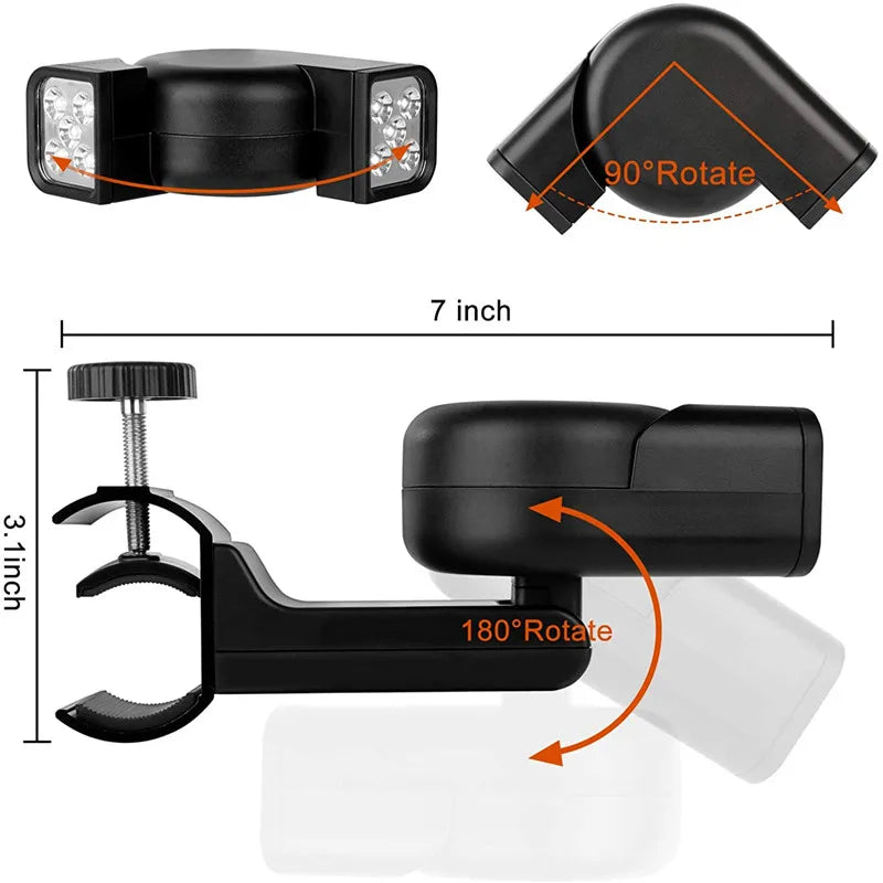 Double Head Grill Lights Heat Resistant Multifunctional Night Fishing LED Lamp For BBQ Super-Bright Flexible Portable Rotatable