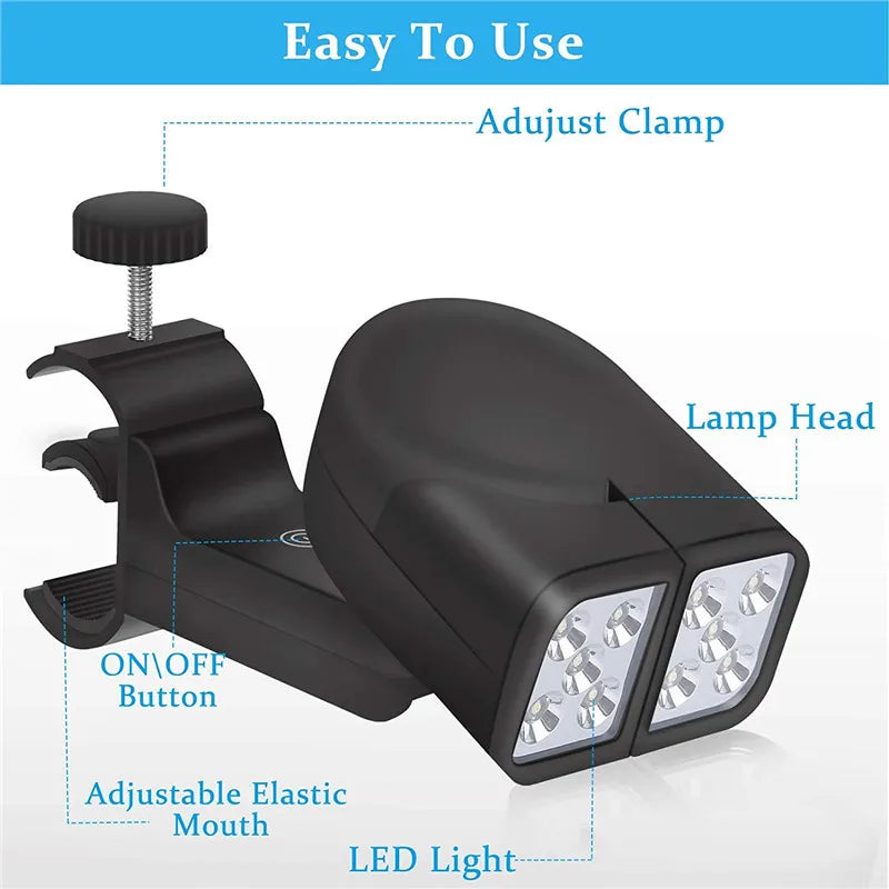 Double Head Grill Lights Heat Resistant Multifunctional Night Fishing LED Lamp For BBQ Super-Bright Flexible Portable Rotatable