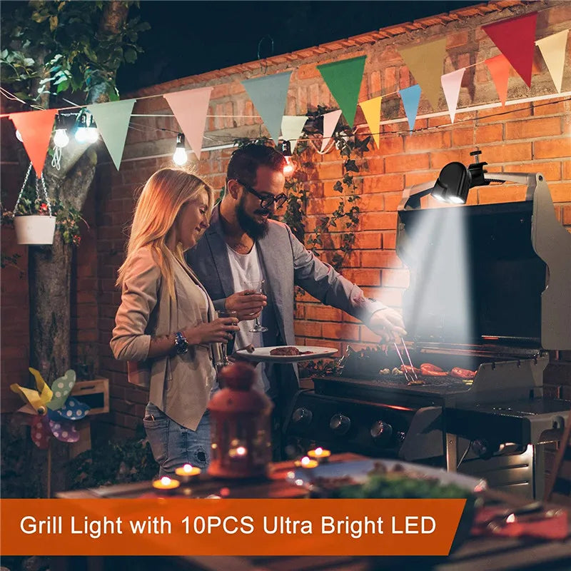 Double Head Grill Lights Heat Resistant Multifunctional Night Fishing LED Lamp For BBQ Super-Bright Flexible Portable Rotatable