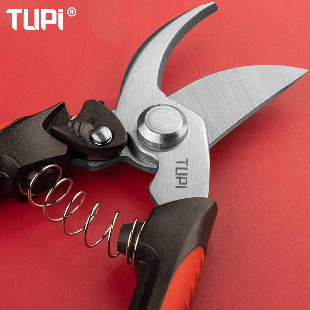 TUPI Stainless Steel Pruning Shears Sharp Branch Scissors with Non Slip Handle for Garden Fruit Tree Trimming Tools