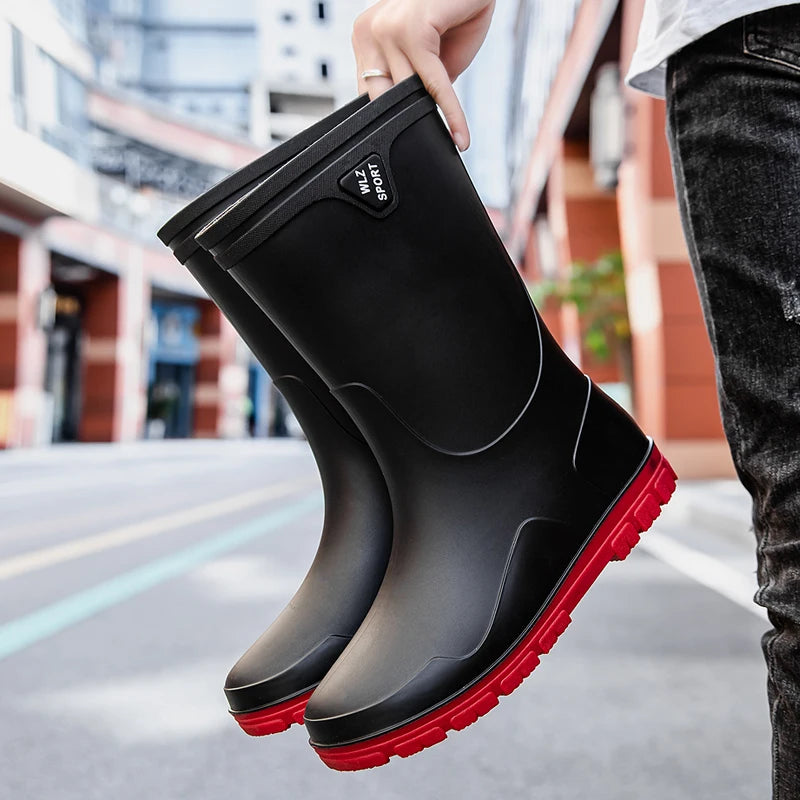 German Style Thickened Long High-Tube Rain Boots Men's Anti-Slip Outdoor Camping Fishing Snake Bite Proof Water Shoes
