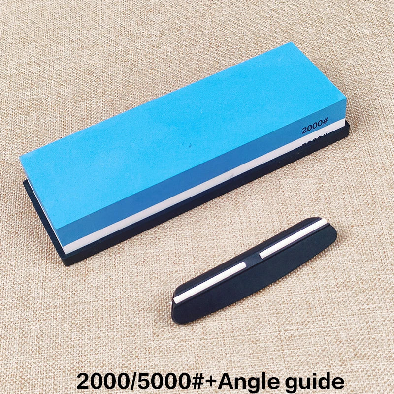 Professional Knife Sharpening Stone Kit 400/1000 3000/8000 Grit Non-slip Bamboo Base Double-side Knife Whetstone Angle guide