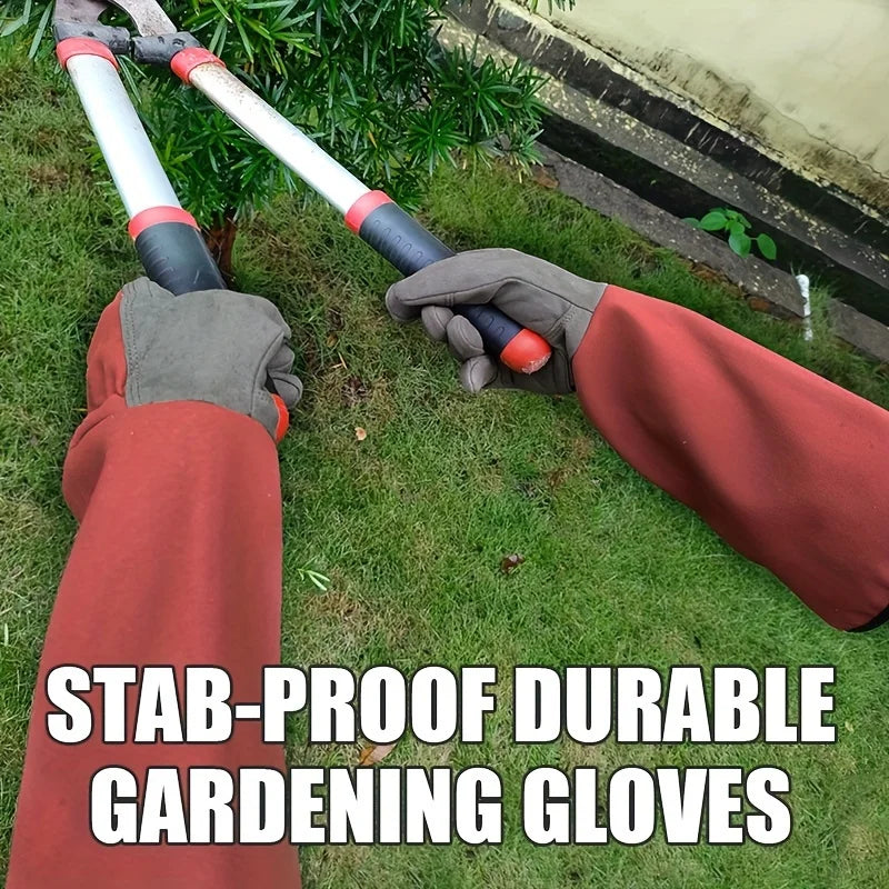 Long Style Gardening Gloves Thorn Proof Gloves Canvas Rose Pruning Garden Gloves with Touch Screen Breathable Work Gloves