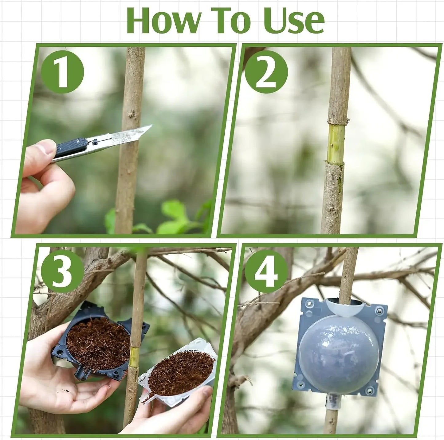 5/8/12cm Air Layering Pods Plant Rooting Ball High Pressure Propagation Root Grow Box Graft Breeding Case Planting Nursery Pot