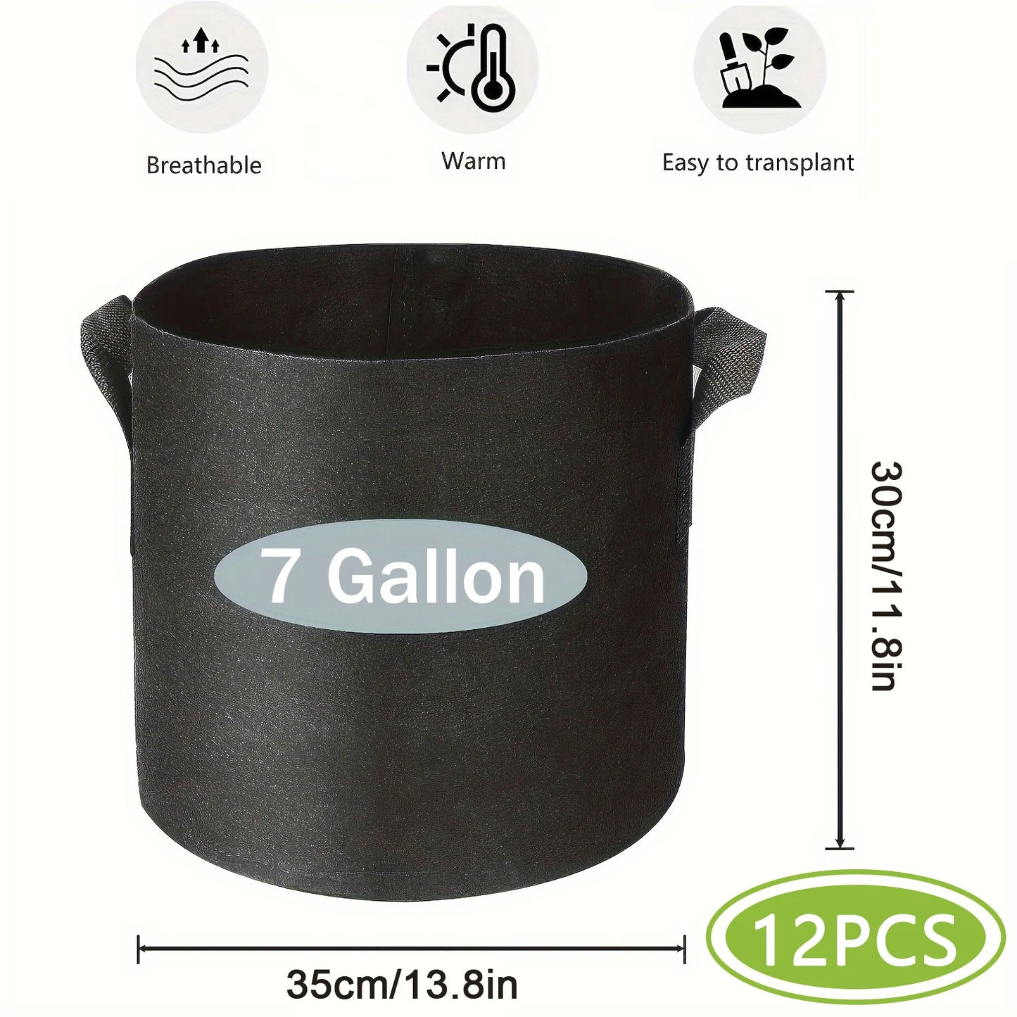 10 Gallon Grow Bags for Vegetable/Flower/Plant, 5 Gallon Aeration Fabric Pots with Handles Cloth Pots for Plants Garden Gift