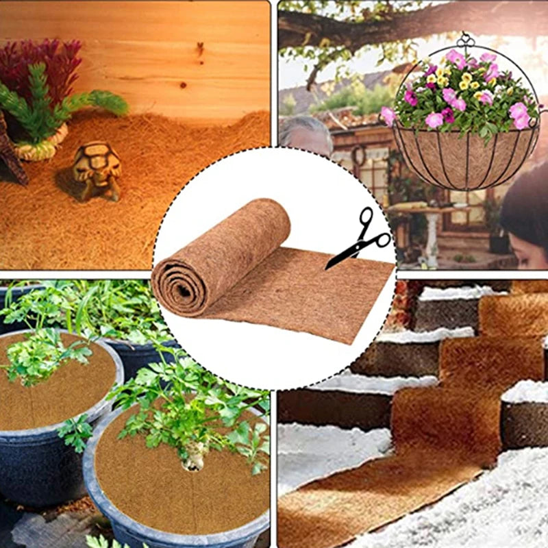 Coconut Liner Sheet Coco Plant Fiber Roll Natural Carpet Mat Reptile Bedding Supplies Winter Insulation Flowerpot Basket Supply
