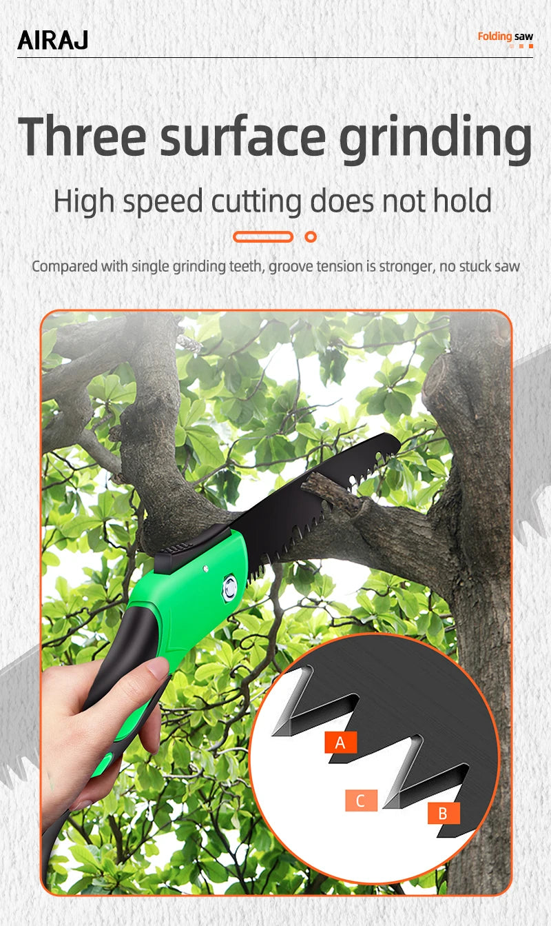 AIRAJ Multifunctional Folding Saw Steel Sharp And Wear-Resistant Portable Household Hand Saw Woodworking Saw