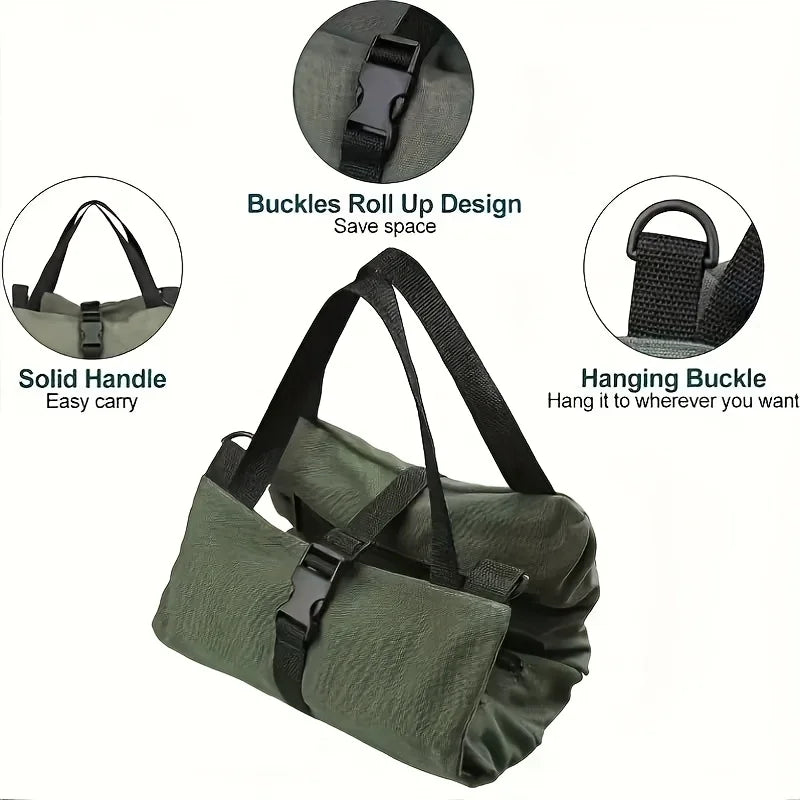 Heavy-Duty Roll-Up Tool Bag - Oxford Fabric Multi-Tool Organizer All-in-One Garage Storage for Mechanics/Electricians/Carpenters