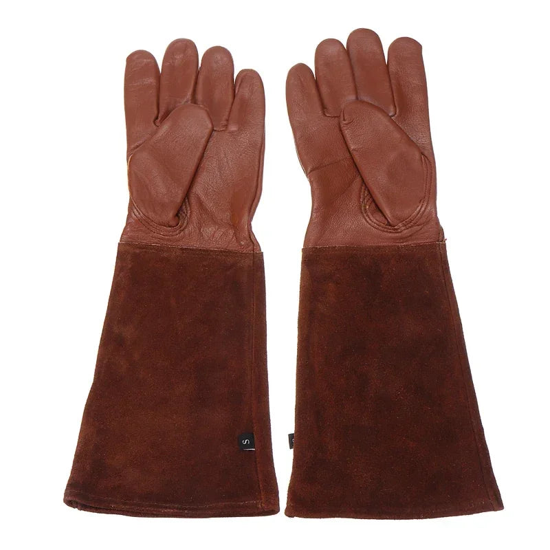 1 Pair Gardening Rose Pruning Gauntlet Heavy Duty Gloves Thorn Proof Long Sleeve Work Welding Garden Gloves