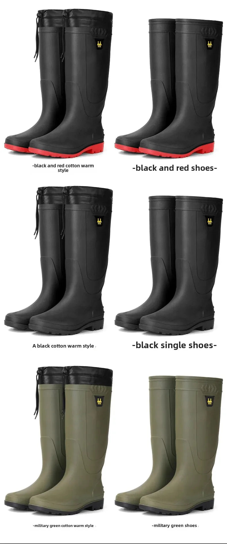 Comfortable High-Tube Men's Rain Boots Outdoor Versatile Waterproof Fishing Shoes Korean Style Delivery Car Wash Shoes Men's Wat