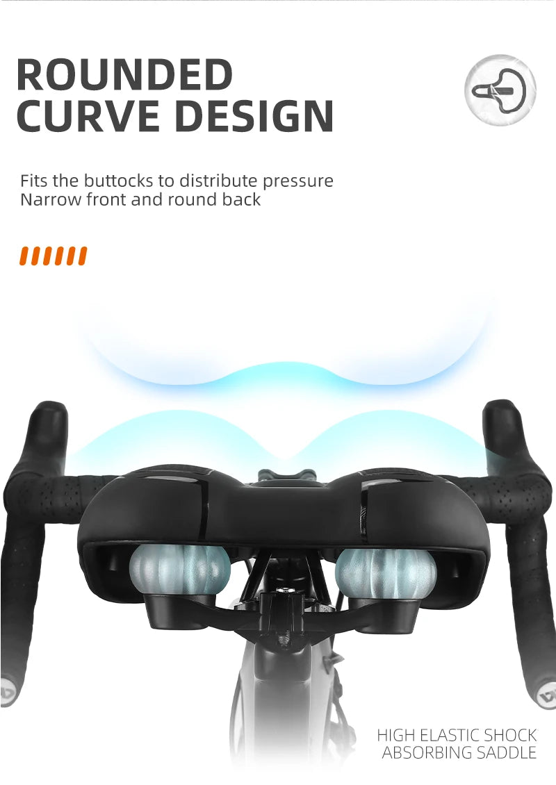 WEST BIKING MTB Bike Bicycle Saddle Rail Hollow Breathable Absorption Rainproof Soft Comfortable Sponge Casual Road Cycling Seat
