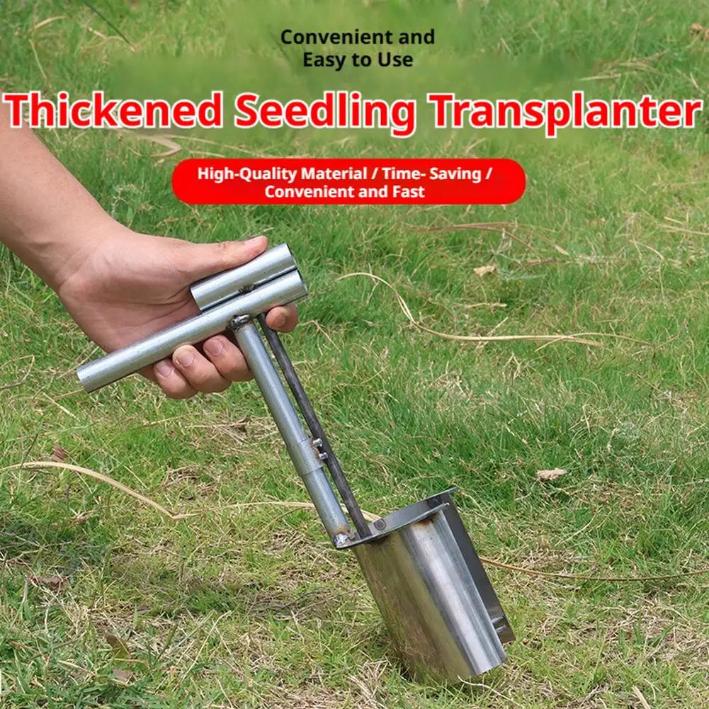 Stainless Steel Seedling Transplanter Handheld Planting Tool Wear-resistant Soil Sampler For Plant and Fruit Tree