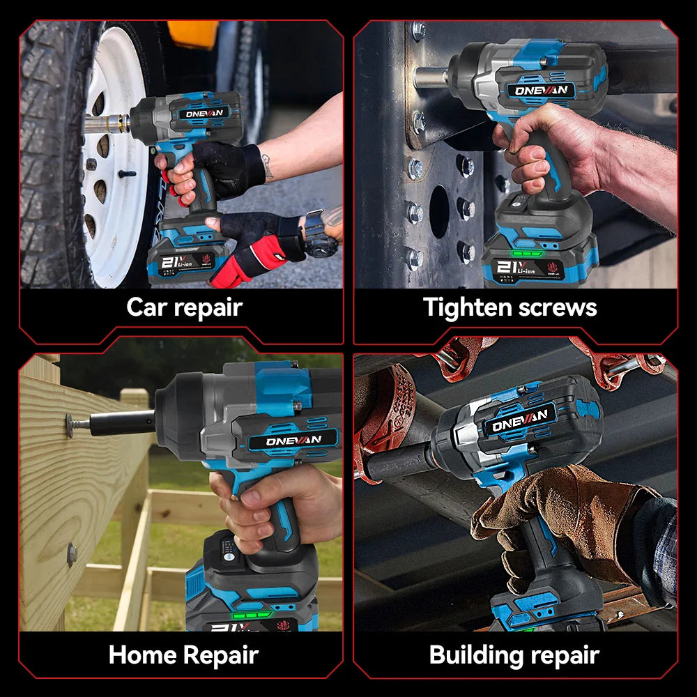 ONEVAN 2800N.M Brushless Cordless Electric Impact Wrench Power Handheld Screwdriver Car Repair Tool For Makita 18V Battery Pin