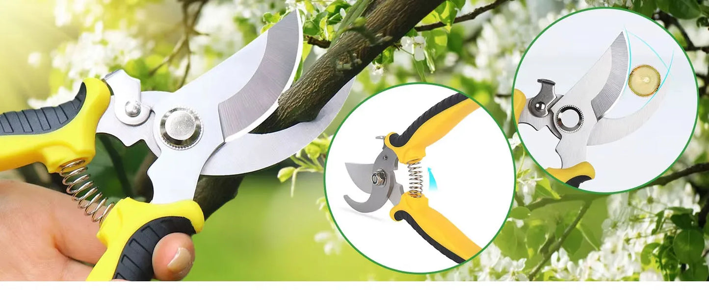3PCS Gardening Scissors Set Ergonomic Non-Slip Handles Safety Lock Pruning Shears Beginner Gardening Set Can Cut Roses and More!