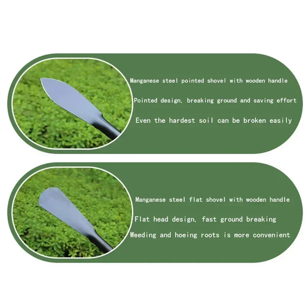 Versatile Garden Shovel for Planting Flowers Weeding Loosening Soil with Sturdy Iron Hoe for Wild Vegetables Harvest