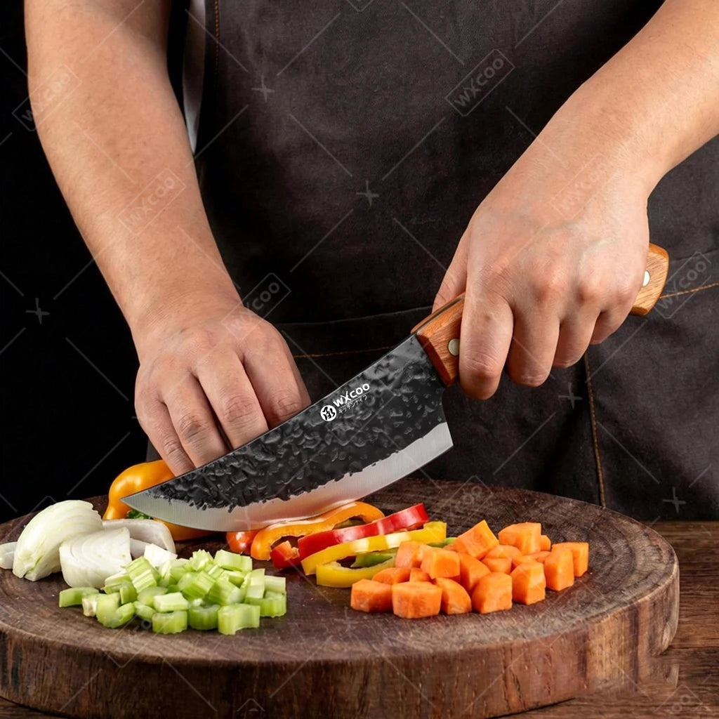 WXCOO Hand Forged Chef Knife Full Tang Butcher Knife Meat Cleaver for Cutting Meat Vegetables Kitchen Cooking Boning Knife