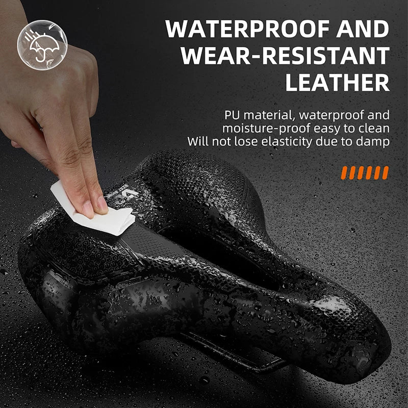 WEST BIKING MTB Bike Bicycle Saddle Rail Hollow Breathable Absorption Rainproof Soft Comfortable Sponge Casual Road Cycling Seat