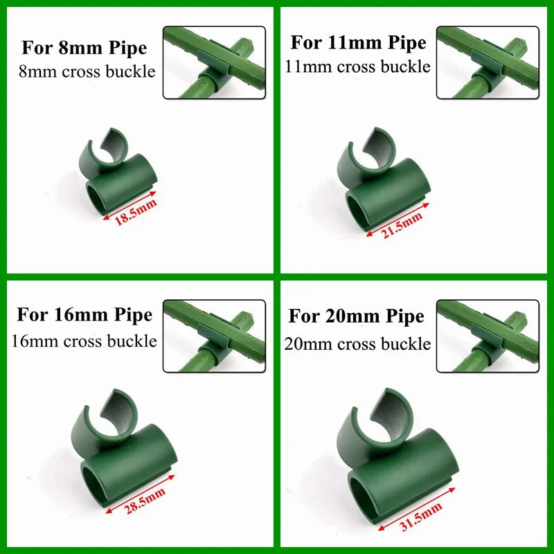 10PCS Plant Support Universal Plastic Clips Fixed Connector Pillars , 8/11/16/20mm Diameter Fastener Adjustable Accessories
