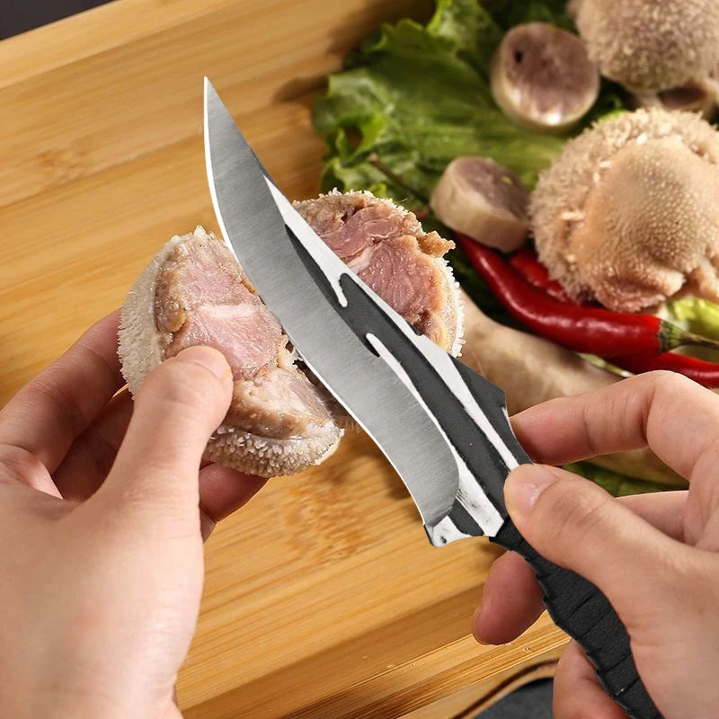 WXCOO Kitchen Knife Hand-Forged Butcher Cleaver BBQ Knife Stainless Steel Boning Knife Fruit Paring Cooking Kitchen Accessories