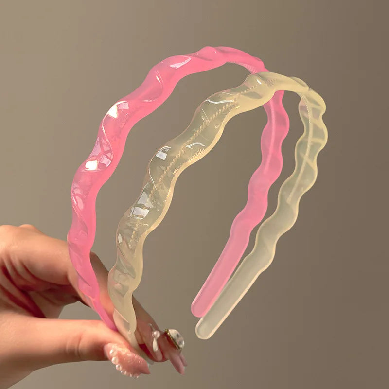 Cute Candy Jelly Color Hairbands with Tooth for Women Girls Anti-Skid Hairband Wash Face Hair Bands Korean Hair Accessories
