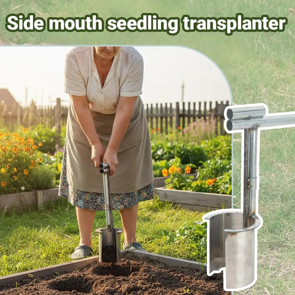 Stainless Steel Seedling Transplanter Handheld Planting Tool Wear-resistant Soil Sampler For Plant and Fruit Tree