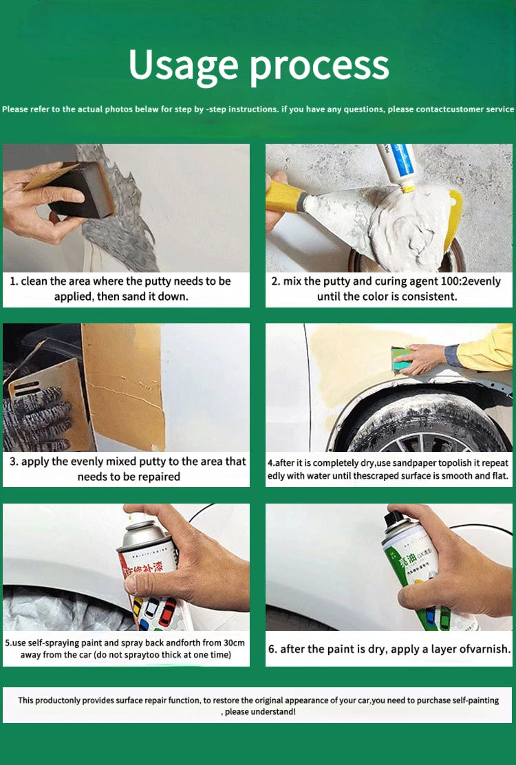 Automotive fast-drying atomic gray curing agent car putty sheet metal gray dented high-temperature resistant special car paint