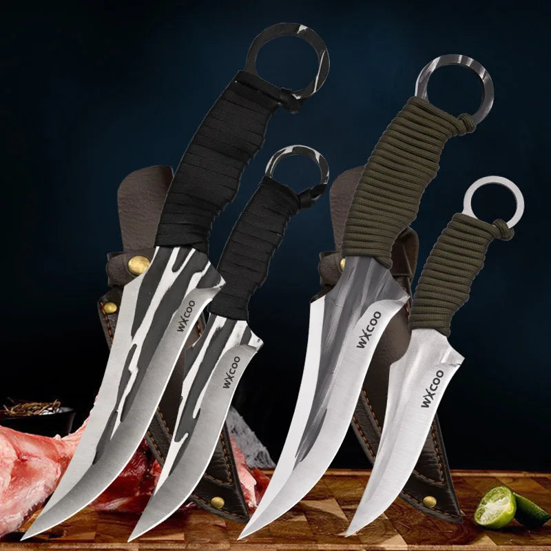 WXCOO Kitchen Knife Hand-Forged Butcher Cleaver BBQ Knife Stainless Steel Boning Knife Fruit Paring Cooking Kitchen Accessories