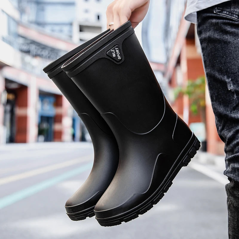 German Style Thickened Long High-Tube Rain Boots Men's Anti-Slip Outdoor Camping Fishing Snake Bite Proof Water Shoes