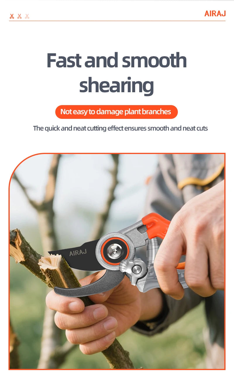 AIRAJ Pruning Shears Full Category, Multi-gear Adjustment Large Opening Super Sharp Manual Trimmer Professional Garden Shears