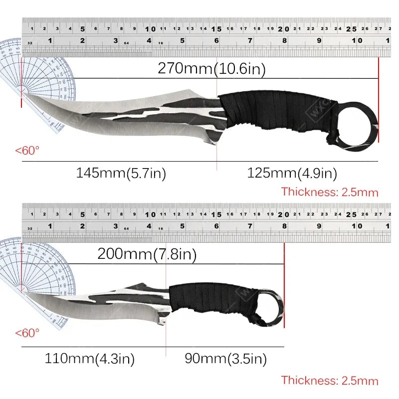 WXCOO Hand-Forged Kitchen Knife Multifunctional Boning Meat Cleaver Knife Stainless Steel Fruit Slicing BBQ Knife with Sheath