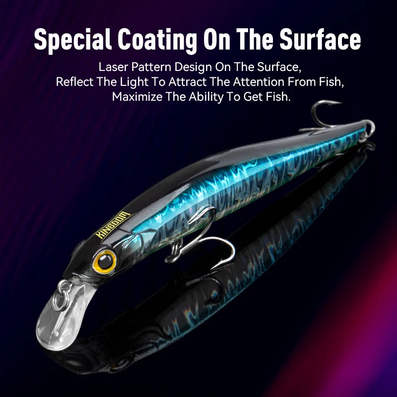Kingdom Sinking Minnow Saltwater Fishing Lures  Crankbait  Hard Baits Good Action Wobblers Artificial Trout Lure For Sea Bass