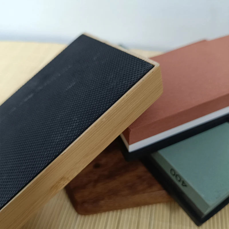 Professional Knife Sharpening Stone Kit 400/1000 3000/8000 Grit Non-slip Bamboo Base Double-side Knife Whetstone Angle guide