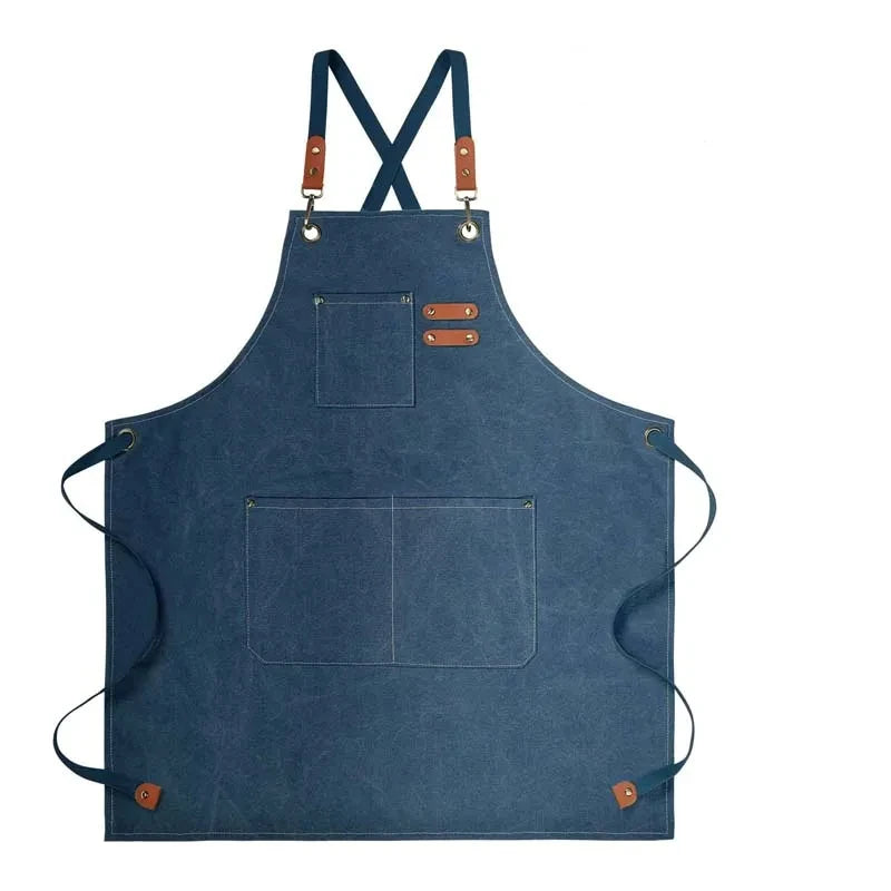 Household Canvas Apron Oil-proof Can Wipe Hands Kitchen CookingMen Women Adult with Tool Pockets Fashion Coffee Over Apron