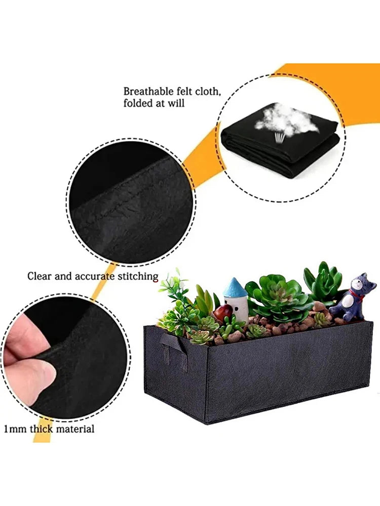Garden Square Felt Growing Bucket Plant Growth Bag Multi-Functional Vegetable Plant Non-Woven Felt Growing Bag