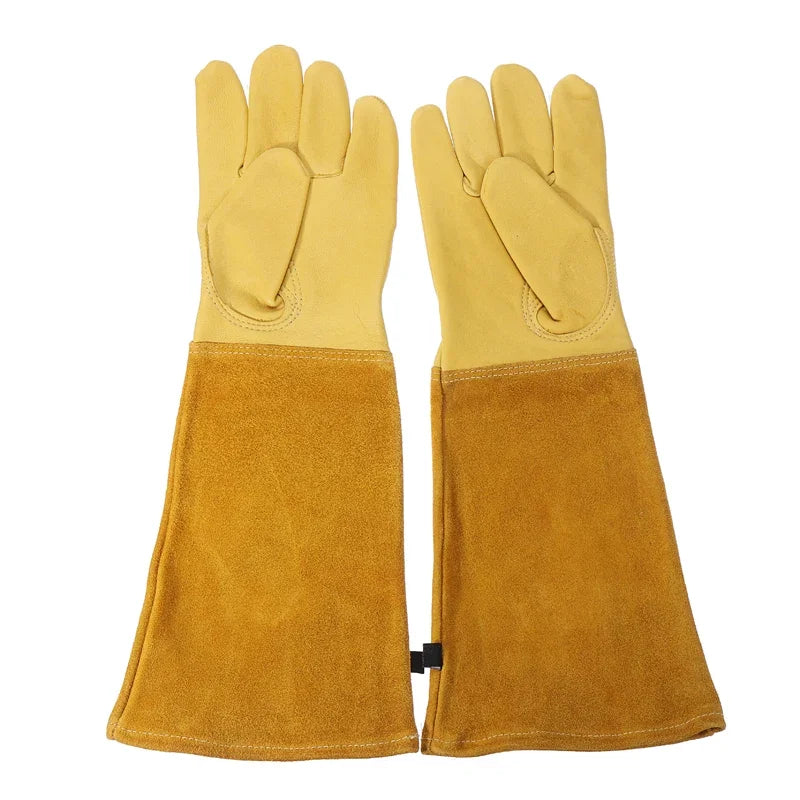 1 Pair Gardening Rose Pruning Gauntlet Heavy Duty Gloves Thorn Proof Long Sleeve Work Welding Garden Gloves