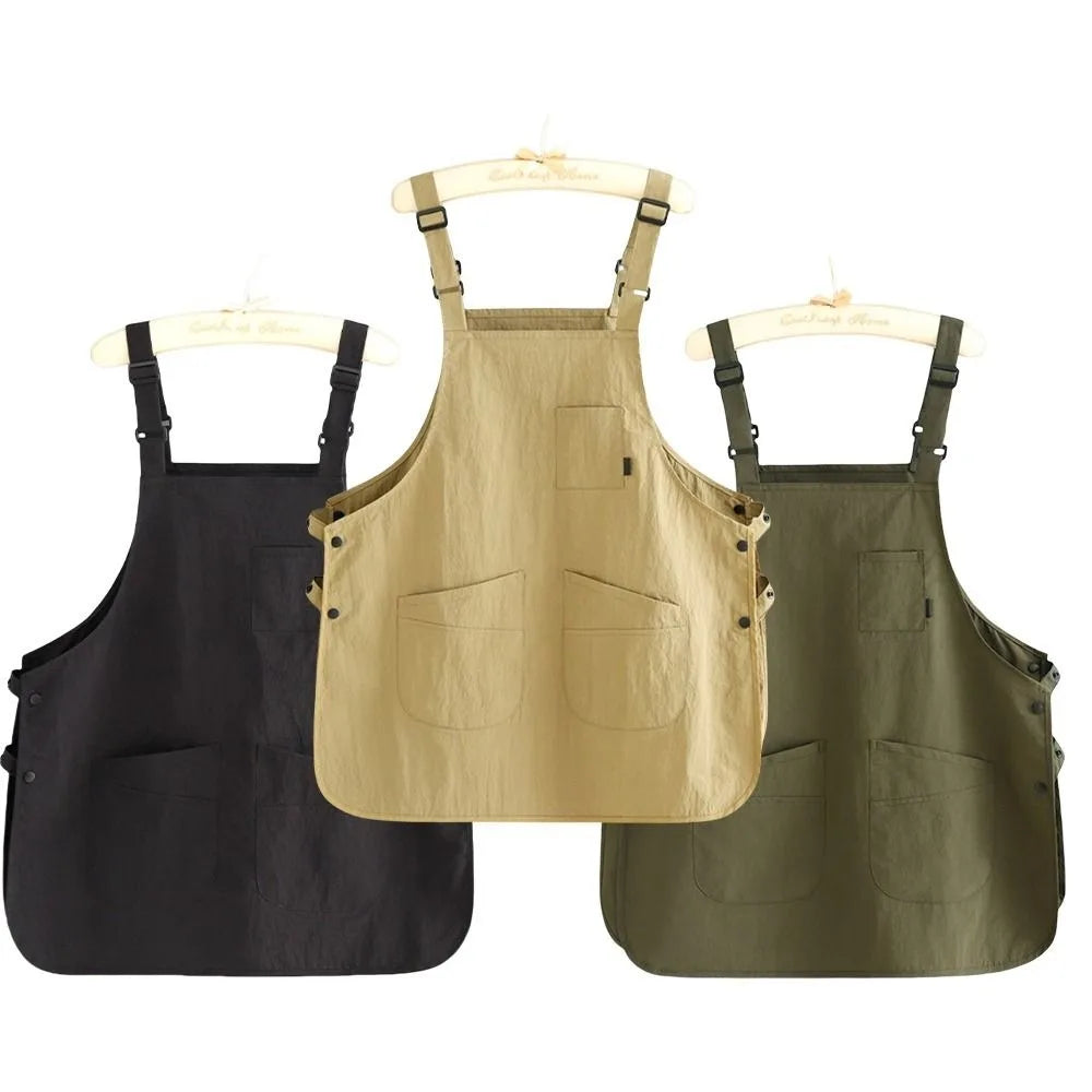 New Japanese Style Catering Workwear Apron Waterproof Stain Resistant Working Overalls Household Work Clothes for Cafe Barber