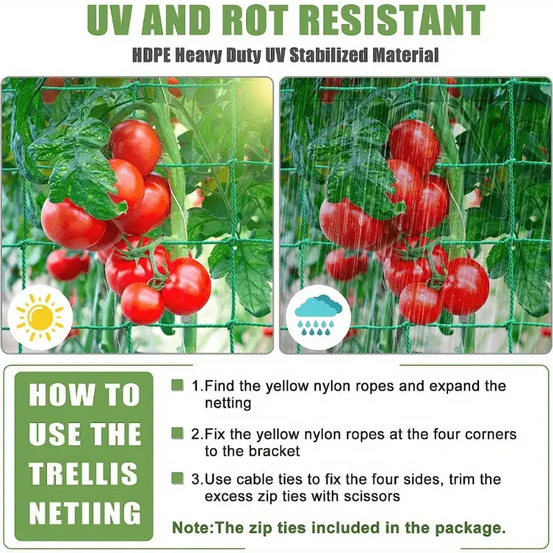 Plant Trellis Pergolas, Heavy-Duty Polyester Grow Net, Garden Trellis Netting With Square Mesh For Climbing Plants, Vegetables,