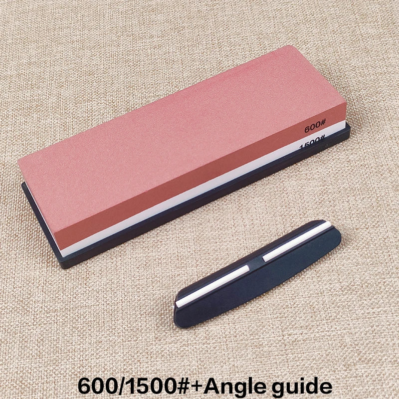 Professional Knife Sharpening Stone Kit 400/1000 3000/8000 Grit Non-slip Bamboo Base Double-side Knife Whetstone Angle guide