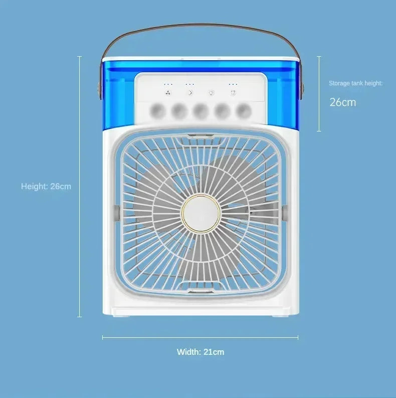 Lenovo Air Conditioner Ice Fan Mini USB Portable Air Cooler Humidifier Water Mist Spray LED Night Light Desktop Cooling Fan