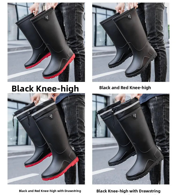 German Style Thickened Long High-Tube Rain Boots Men's Anti-Slip Outdoor Camping Fishing Snake Bite Proof Water Shoes
