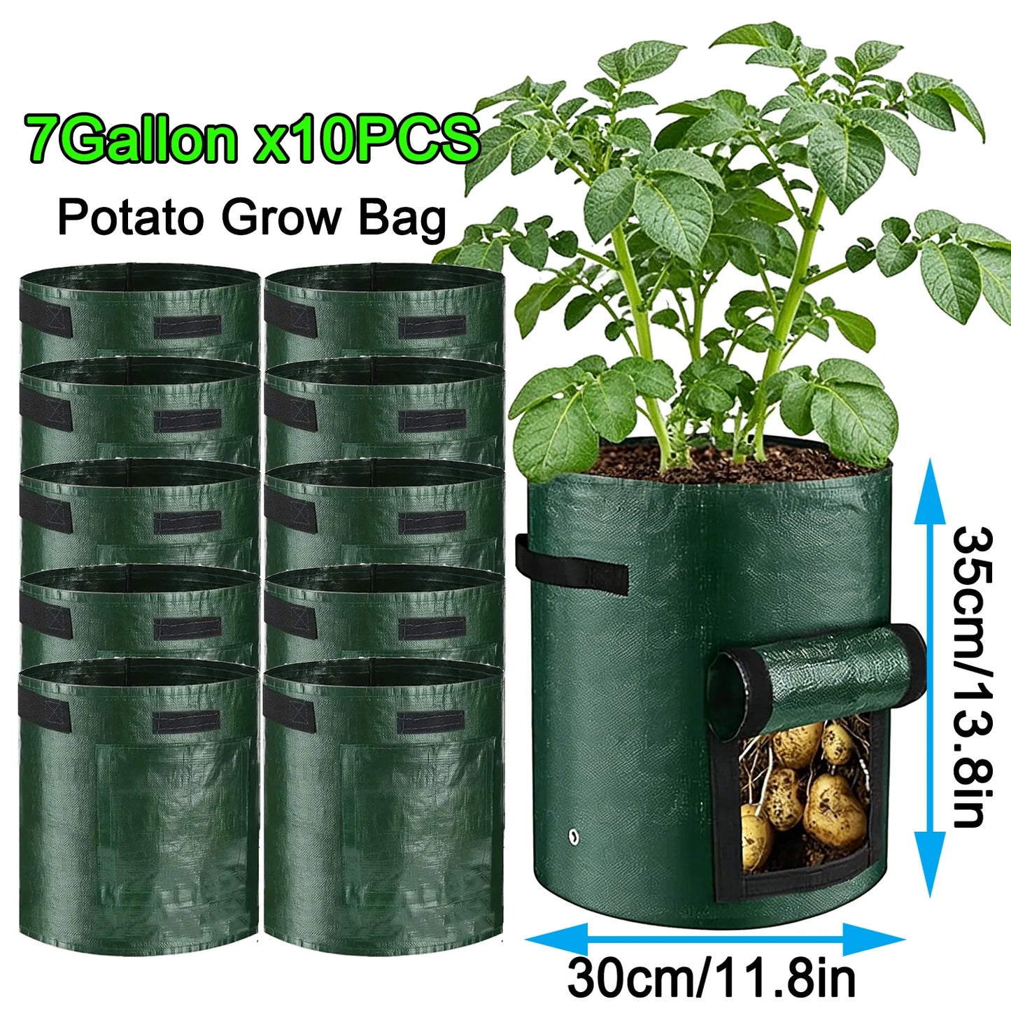 50PCS 7 Gallon Grow Bags for Vegetables Plants with Handles Pots for Plants Form for Garden Flower Pots for Outdoor &Living Room