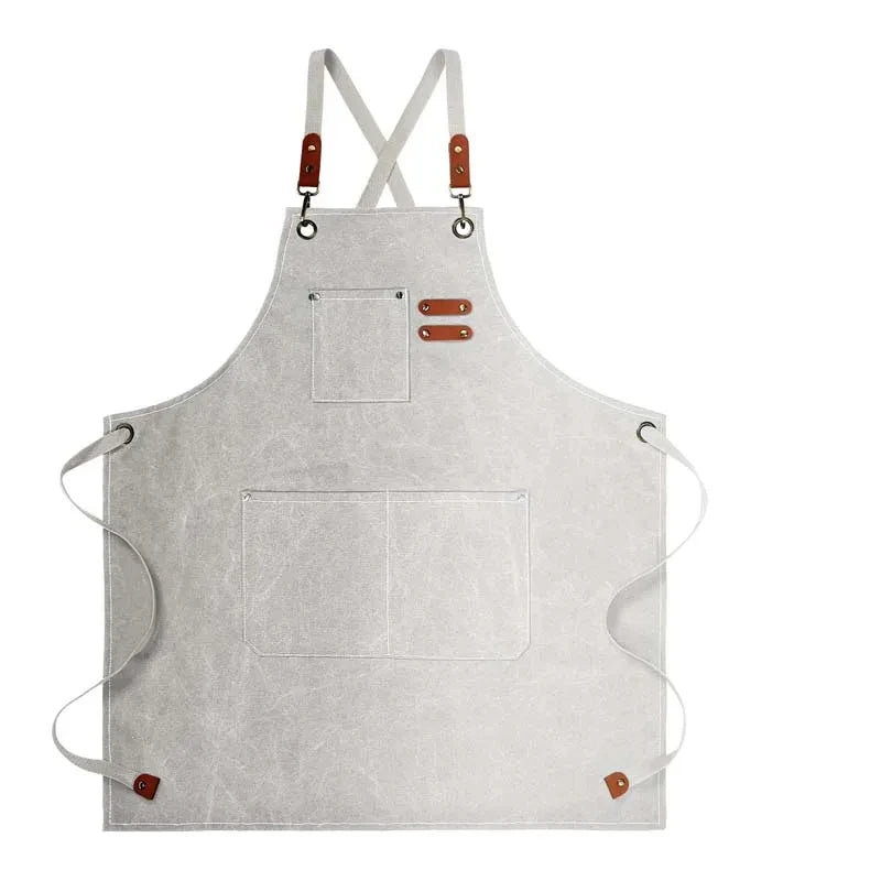Household Canvas Apron Oil-proof Can Wipe Hands Kitchen CookingMen Women Adult with Tool Pockets Fashion Coffee Over Apron