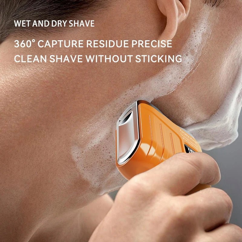 Mini Portable Electric Shaver for Men, USB Rechargeable Dual Blades Beard Trimmer, Wet & Dry Use Face Razor for Home Travel