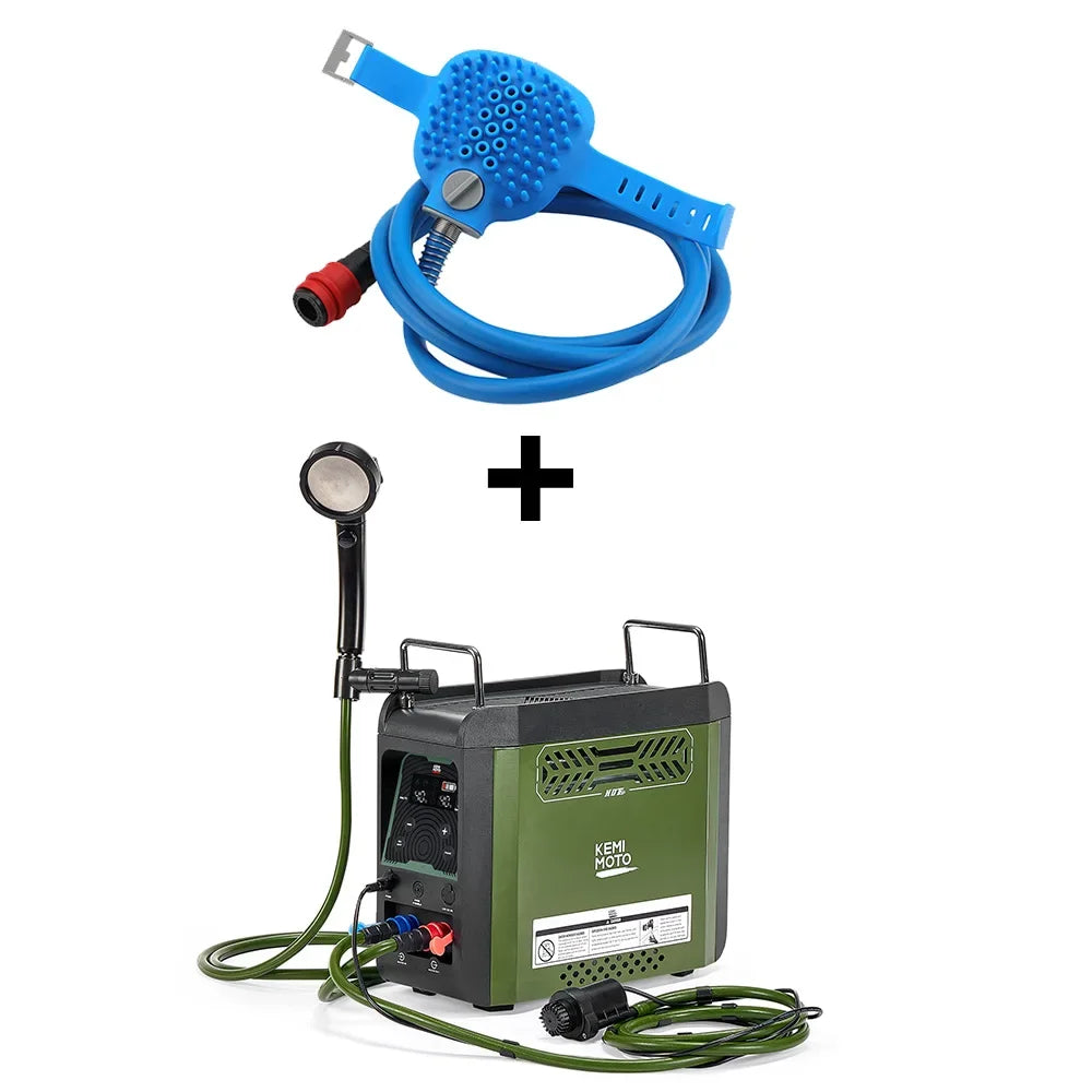 UTV Portable Shower Botane Outdoor Water Heater with Pump Max 100 Mins 3s Instant Hot 20,000 BTU 4000mAh Rechargeable Battery