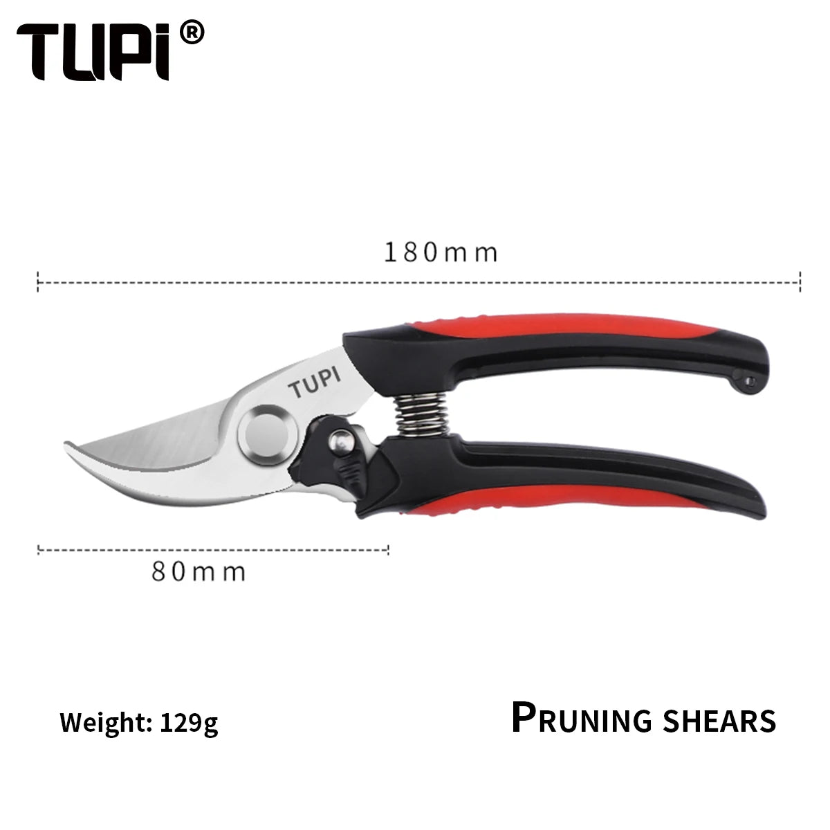 TUPI Stainless Steel Pruning Shears Sharp Branch Scissors with Non Slip Handle for Garden Fruit Tree Trimming Tools